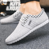 Men Casual Shoes Canvas Breathable Driving Shoes Male Soft Comfortable Mens Flats Shoes Non-slip Lazy Fisherman