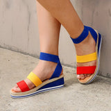 Women Shoes 2020 Ladies Hemp Casual Summer Slip on Strap Cross Cool Girls Woman Wedges Platform Candy Color Plus Size