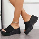 Breakj Word Thick-Bottomed Slippers Large Code 2025 New Thick-Bottomed Head Wide Strip Slippers Women's