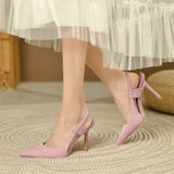 Heels Women's Spring 2023 New Cloth Face Pointed Single Shoe With Skirt Tou Women's