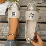 And Autumn 2025 New Linen Rope With Pure Color Breathable Canvas Large-Size Casual Women's Singles Fashion One-Foot Fisherman