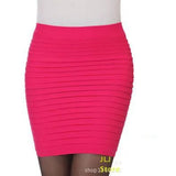Summer Skirts Sexy Short Ladies Skirt High Waist A-Line Skirts High Elastic Black Red Pleated Skirt Candy