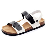 New Men's PU Leather Mule Clogs Slippers High Quality Soft Cork Two Buckle Sandals For Men Big Size Shoes
