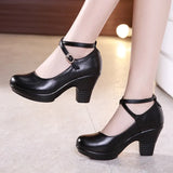 New 2022 Fashion Women Pumps With High Heels For Ladies Work Shoes Dancing Platform Pumps Women Genuine Leather Shoes Mary