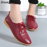 Shoes Women Shoes Flats Leather Shoes Female Fashion Casual Comfortable Women Shoes Solid Lace-up Summer Shoes
