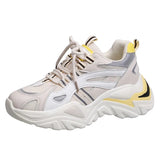 Blue Sneakers Women Spring 2021 PU Leather Ladies Platform Shoes Height Increasing Fashion Solid Color Chunky