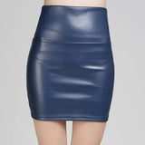 Skirts Women Pencil Skirt Pu Leather High Waist Party Female Sexy Short Woman Bodycon Saias Feminina 20 Candy Colors