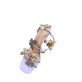 Breakj Summer Fashion Net Red New Large Square Head Butterfly Shape Fine Heel Sandals High Heel Women's