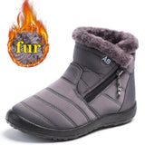 Boots Waterproof Snow Boots Female Plush Winter Boots Women Warm Ankle boots Winter Shoes Women casual flat