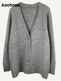 Women Autumn Winter Cashmere Sweater Cardigans Casual V Neck Batwing Long Sleeve Cardigans Female Elegant Chic