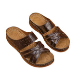 Breakj Female 2023 Summer Flower Slippers Large Yard Slope With Thick Bottom Cross A Word Cool Drag Female Beach