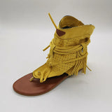 Women's Retro Sandals Gladiator Ladies Clip Toe Vintage Boots Casual Tassel Rome Fashion Summer Woman Shoes Female 2020