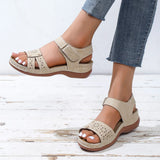 Summer New Large-Size Casual Sandals Roman Style Women's Shoes Women's Slope