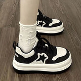 And White Star Thick-Soled Toe Shoes Wide-Headed Women's 2023 New High-Looking Fashionable Korean Version Of Shoes Sports Small White