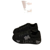 Breakj New Full Diamond Women's Shoes 2025 New Loose Cake Soles Casual Small White Shoes Women's Autumn High-Board