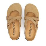 2023 New Summer Women Cork Slippers Buckle Non-slip Casual Closed Toe Sandals