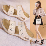Breakj Thick Bottom Slippers Female Foot Pedal Home Slippers Car Sewing Hollow Slippers Female Women