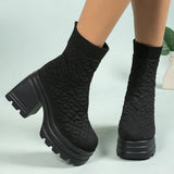 Breakj New Fashion Flying Short Boots High Help Elastic Socks Boots Thick And Thick Soles Of The Feet Martin