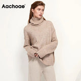 Autumn Winter Women Knitted Turtleneck Wool Sweaters 2021 Casual Basic Pullover Jumper Batwing Long Sleeve Loose