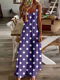 Fashion Sexy Sleeveless Beach Sling Dresses Women Elegant V-Neck Long Summer Dresses 2022 New Lady Vintage Flowers Print