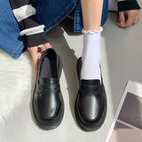2023 New Flat One Foot Pedal Happy Shoes British Wind Small Leather Shoes Female Cute Retro Jk Women's