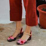 Sexy Party High Heels White Pumps Square Heels Women's Shoes New Fashion Casual Point Toe Buckle Strap Square