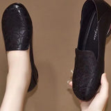 2024 Spring And Autumn, The New Soft Leather Embroidered Retro Single Shoes, Women's Shallow Mouth Round Head, Low Heel And Thick Heel Temperament Mother
