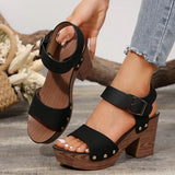 Breakj Summer New High-Heeled Sandals Women's Shoes With Fish Mouth Sandals Belt Buckle High Heel Casual