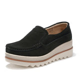Autumn Shoes Woman Platform Women Shoes Cow Suede Leather Flats Thick Sole Women's Loafers