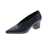 Shoes Women 2023 All-match Retro Women's Thick Heel Spring and Autumn New Pointed V Mouth Comfortable High