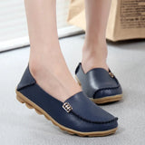 Flats Shoes Slip On Genuine Leather Loafers For Women's Moccasins Loafers Flats Ladies Shoes Plus Size Sapato