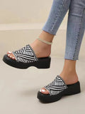 Breakj Word Thick-Bottomed Slippers Large Code 2025 New Thick-Bottomed Head Wide Strip Slippers Women's