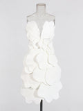 Temperament Sexy Breast Short Dress 2025 Summer New Fashion Flowers Spliced Sleeveless Design Short Dress