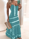 Ladies Sexy Off-the-shoulder Slim Waist Beach Dress Fashion Striped Print Pullover Dress 2022 Casual Swinging Long Long