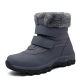o'clock Winter Woman's Stylish Snow Boots High-top Warm Lined Anti-skid Shoes Outside Casual Slip-on Black Gray