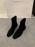 Heel Suede Korean Small Ankle Boots Female Shoes 2024 New Autumn And Winter Versatile Add Velvet Thin Boots Foreign Style Short
