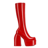 Dropship Sexy Party Elegant Chunky Platform Women Boots Great Quality Big Size 48 Walking Comfy Knee High