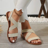 Breakj Size Sandals Women's Flat Shoes Spring / Summer 2024 New Shoes Roman Shoes Beach Shoes One Word Women's