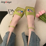 Summer New Narrow Band Women Sandal Shoes Fashion Thick Heel Ladies Elegant Rome Open Toe Sandalias Dress Pumps