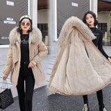 2021 Winter Jacket Women Personalized Fashion Warm Fur Lining Cotton Women Coat Thick Quality Hooded Winter