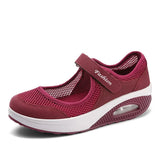 Summer Breathable Women Sneakers Healthy Walking Mary Jane Shoes Sporty Mesh Sport Running Mother Gift Light Flats