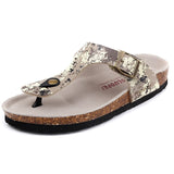 Women Cork Slippers PU Leather Woman Sandals Fashion Flip Flops For Women Mule Clogs Slippers Female