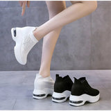 Women Sneakers Breathable Female Knitted Shoes Thick Bottom Walking Shoes Soft Comfortable Spring Air Cushion Summer Casual