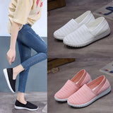 women's breathable mesh casual shoes fashion flats shoes women shallow white slip-on loafers shoes
