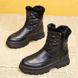 Winter Boots for Women Thick Plush Platform Ankle Boots Woman Thick Bottom Warm Cotton Padded Shoes Women's Winter