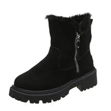 Breakj Boots Women's Fashion Winter New Short Tube Suede Cotton Shoes Fur One Plus Size Martin