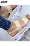 Women Sandals Shoes Summer New Platform Wedges Comfortable Ladies Shoes Open Toe Buckle Strap Slippers Female Leisure