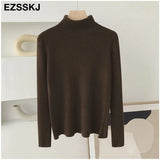 Knitted Women turtleneck Sweater Pullovers spring Autumn Basic Women high neck Sweaters Pullover Slim