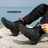 Breakj 2023 Plus Velvet Warm Cotton Shoes Men's Large-Size Hiking Shoes High-Top Snow Boots Men Thick Up Outdoor