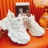 High Quality PU Platform Shoes New Women Casual Shoes Breathable Outdoor Thick Sole Chunky Sneakers Zapatillas